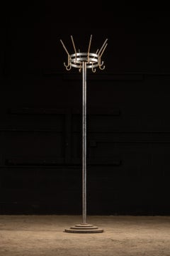 Art Deco Chrome Barber Shop Rotating Coat and Hat Rack