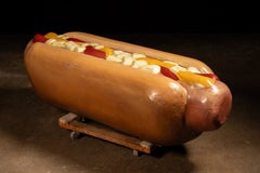 Monumental Milwaukee County Stadium Painted Vinyl Hot Dog Display