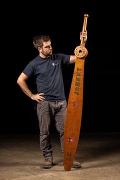 Oversized 1989 TKE Fraternity Paddle with Collegiate Insignia