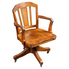 Vintage Oak Swivel Banker's Chair