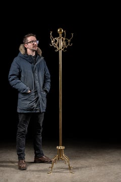 Vintage Italian-Inspired Contemporary Brass Coat Rack