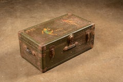 1940s Wahl Trunk Co. Painted Steel Steamer Trunk