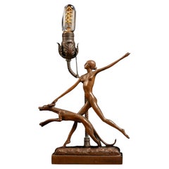 Circa 1930 Ilo Bartoli for S. C. Tarrant Art Deco Figural Lamp