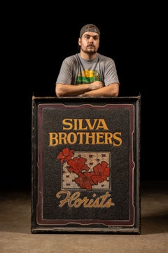 1930s–1940s Silva Brothers Florists Smalt-Glass Storefront Sign