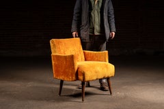 Mid-Century Modern Lounge Chair in Orange by Paoli