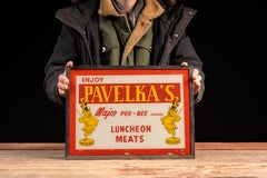 Vintage Pavelka Bros. Backlit ROG Luncheon Meat Advertising Sign