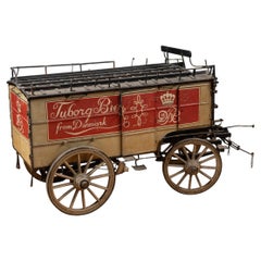 Rare Early 20th Century 1:8 Scale Tuborg Beer Delivery Wagon Salesman Model
