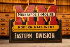 Cartel publicitario vintage de Minneapolis-Moline de los años 30 y 40, impreso en chapa con litografía