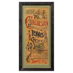 Late 19th Century Paper Litho Colchester Shoes Advertising Sign