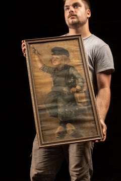 Early 20th Century Canvas Dutch Boy Advertising Sign