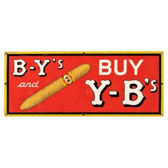 Vintage Y-B Cigars Tin Litho Advertising Sign