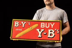 Vintage Y-B Cigars Tin Litho Advertising Sign