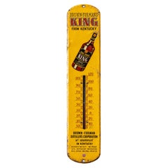 Vintage King Bourbon Advertising Thermometer