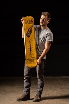 Vintage King Bourbon Advertising Thermometer