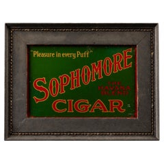Early 20th Century Sophomore Cigars Framed ROG Sign