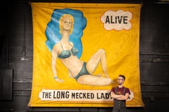 Mid-20th Century “Long Necked Lady from Burma” Carnival Sideshow Banner