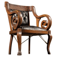 Late 19th Century Billiards Room Clawfoot Chair