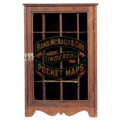 Antique Rand McNally & Co Pocket Map Point-of-Sale Mercantile Cabinet