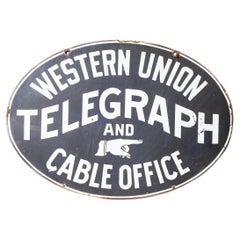 Early 20th Century Western Union Telegraph DSP Sign