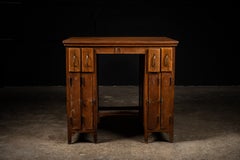 Antique Industrial Desk With Drawers