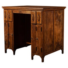 Antique Industrial Desk With Drawers