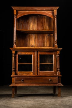 Vintage Oak Farmhouse Hutch