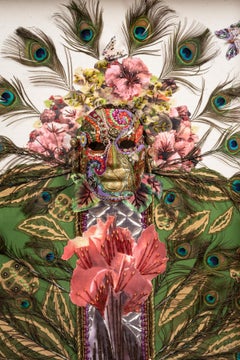 Composition artistique vintage représentant un masque de Mardi Gras de Judy Petacque