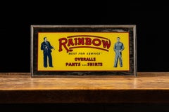 Vintage Rainbow Workwear Backlit Glass Sign