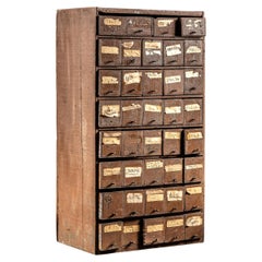 Vintage Industrial 39-Drawer Parts Cabinet
