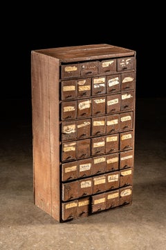 Vintage Industrial 39-Drawer Parts Cabinet