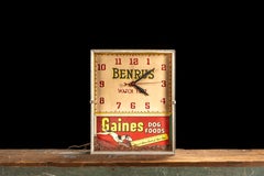 Reloj publicitario vintage de Benrus con el logo de la marca de comida para perros Gaines