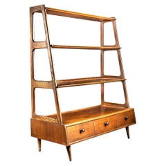 MCM Oak Open-Back Bookcase