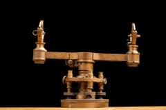 Antique Brass Surveying Instrument Base with Railroad Markings