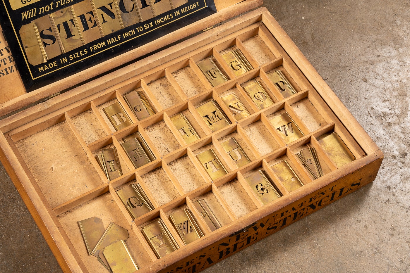 Letter Inlay Kit Mid 19th Century Adjustable Stencil Kit For Sale at 1stDibs