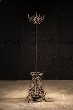 Early 20th Century Japanned Barber Shop Coat Rack