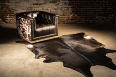 Vintage Cattlehide Swivel Club Chair