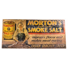 Vintage Morton's Salt Embossed Tin Litho Tacker