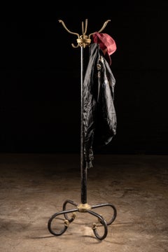 Early 20th Century Bistro Coat Tree in Black and Gold