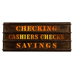Illuminated Brass Bank Teller Sign