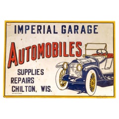 Antique "Imperial Garage" Embossed Tin Sign