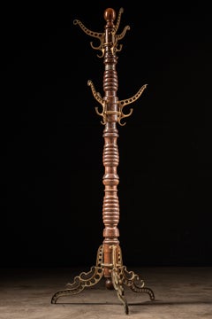 Late 19th Century Wood and Brass "Misses Toilet Tree" by Udell