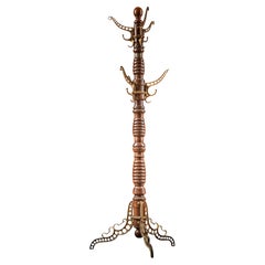 Late 19th Century Wood and Brass "Misses Toilet Tree" by Udell
