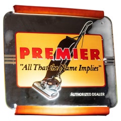 Vintage „Premier Vacuum“ Leuchtschild für den ROG-Thekenbereich