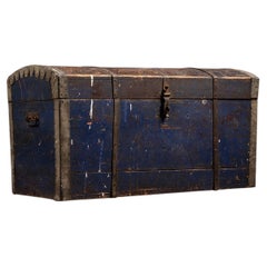 Early American Chest in Navy Blue with Patina