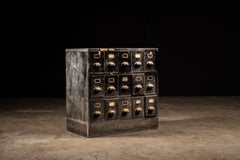 Vintage Industrial 15 Drawer Parts Cabinet in Black
