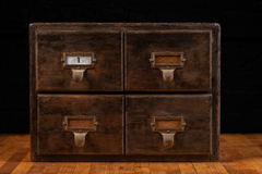 Vintage Wooden Tabletop Card Catalog