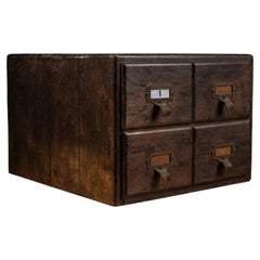 Vintage Wooden Tabletop Card Catalog