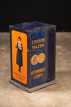 Early 20th Century Tin Litho Mazda-Edison Lamp Mercantile Display