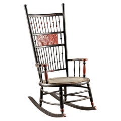 Antique Ornate Green Man Rocking Chair