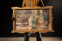 Vintage Framed 7-Up Cocktail Mixer Cardstock Sign